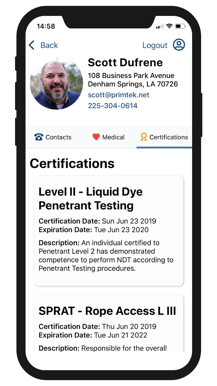 Snap ICE Certifications Screenshot